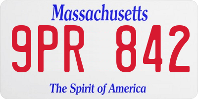MA license plate 9PR842
