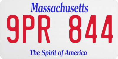MA license plate 9PR844