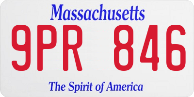 MA license plate 9PR846