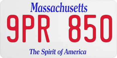 MA license plate 9PR850