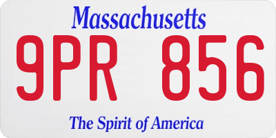 MA license plate 9PR856