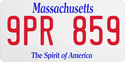 MA license plate 9PR859