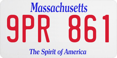 MA license plate 9PR861