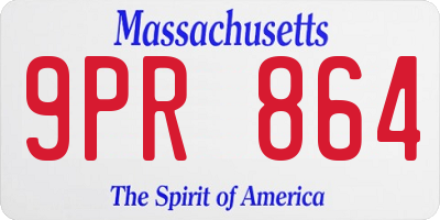 MA license plate 9PR864