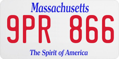 MA license plate 9PR866