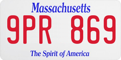 MA license plate 9PR869