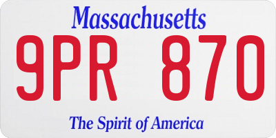 MA license plate 9PR870
