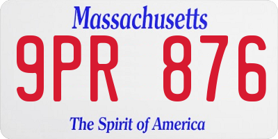 MA license plate 9PR876