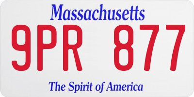 MA license plate 9PR877