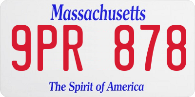 MA license plate 9PR878