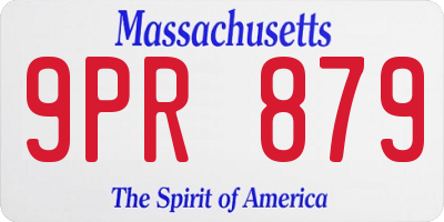MA license plate 9PR879