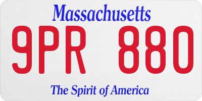 MA license plate 9PR880