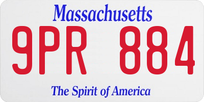 MA license plate 9PR884