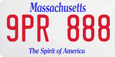 MA license plate 9PR888