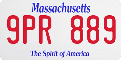 MA license plate 9PR889