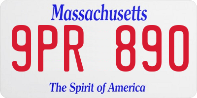 MA license plate 9PR890
