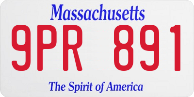 MA license plate 9PR891