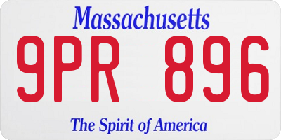 MA license plate 9PR896