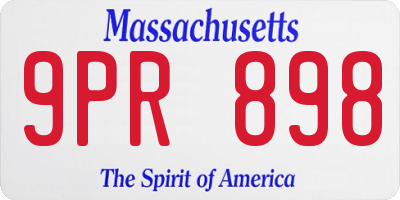 MA license plate 9PR898