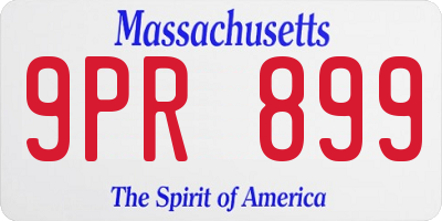 MA license plate 9PR899