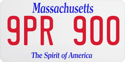MA license plate 9PR900