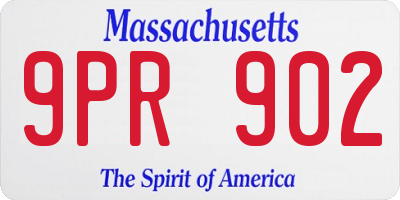 MA license plate 9PR902