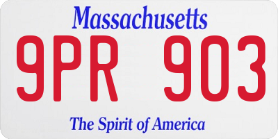 MA license plate 9PR903