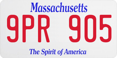 MA license plate 9PR905