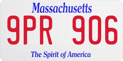 MA license plate 9PR906
