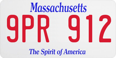 MA license plate 9PR912