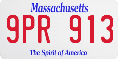 MA license plate 9PR913