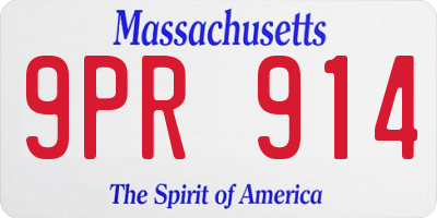 MA license plate 9PR914