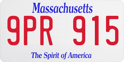 MA license plate 9PR915