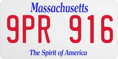 MA license plate 9PR916
