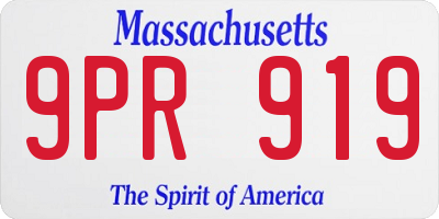 MA license plate 9PR919