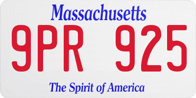 MA license plate 9PR925