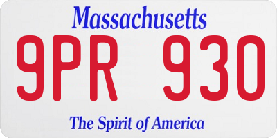 MA license plate 9PR930