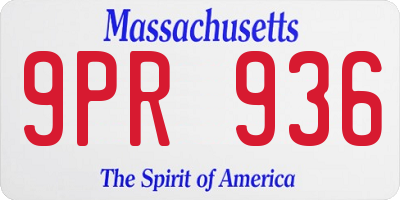 MA license plate 9PR936