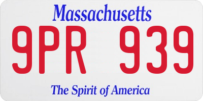 MA license plate 9PR939