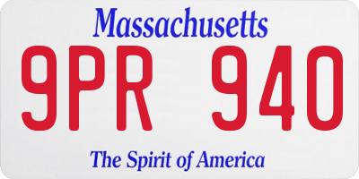 MA license plate 9PR940