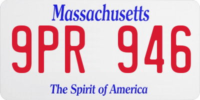 MA license plate 9PR946