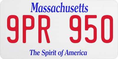 MA license plate 9PR950