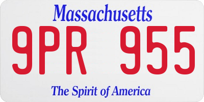 MA license plate 9PR955