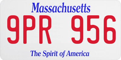 MA license plate 9PR956