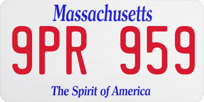 MA license plate 9PR959