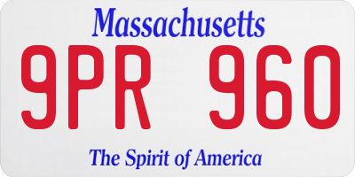 MA license plate 9PR960