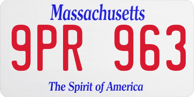 MA license plate 9PR963