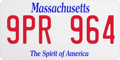 MA license plate 9PR964