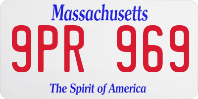 MA license plate 9PR969