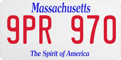 MA license plate 9PR970
